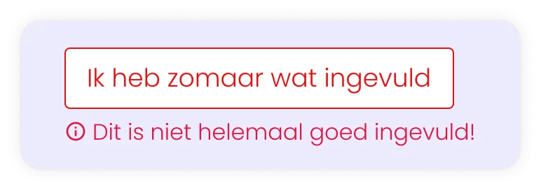 Inline invoerveld met foutmelding op website