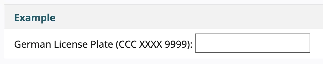 Voorbeeld hints in label formulier